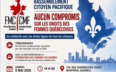 9 mai 2026; 9 mai 2026 ; Rassemblement pacifique à Montréal en faveur de l’égalité des droits et de la liberté des femmes québécoises
